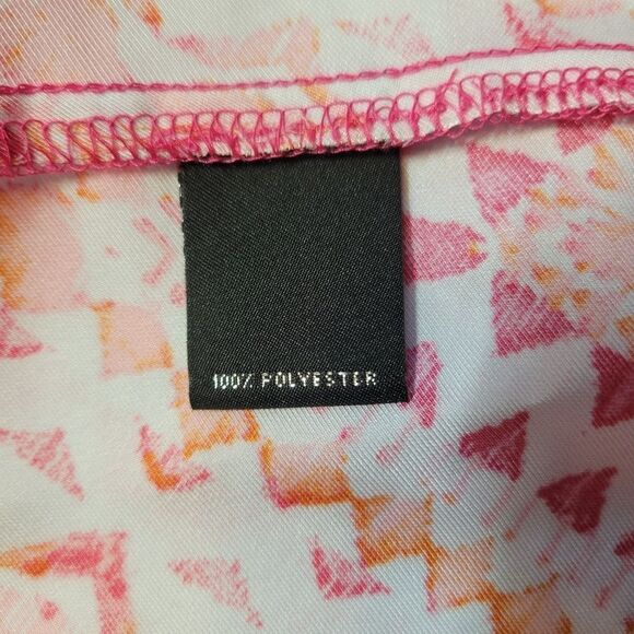 Slim Factor by Investments Plus Mosaic Tile Open Front Short Sleeve Kimono Pink - Picture 9 of 13